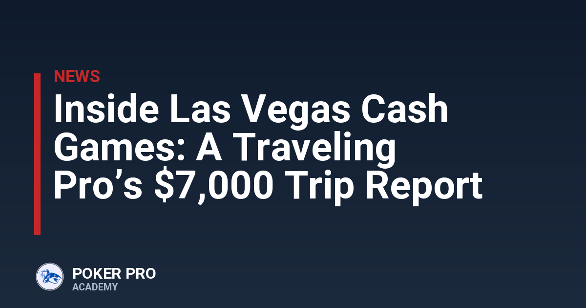 Inside Las Vegas Cash Games: A Traveling Pro’s $7,000 Trip Report