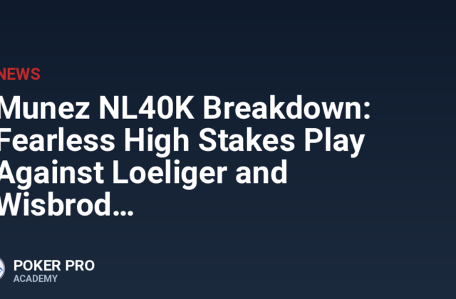 Munez NL40K Breakdown: Fearless High Stakes Play Against Loeliger and Wisbrod