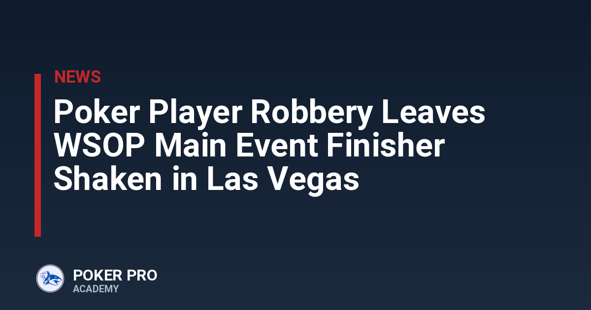 Poker Player Robbery Leaves WSOP Main Event Finisher Shaken in Las Vegas