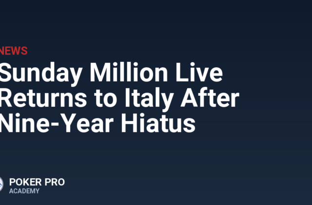 Sunday Million Live Returns to Italy After Nine-Year Hiatus