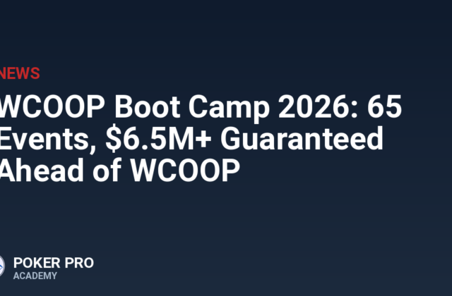 WCOOP Boot Camp 2026: 65 Events, $6.5M+ Guaranteed Ahead of WCOOP