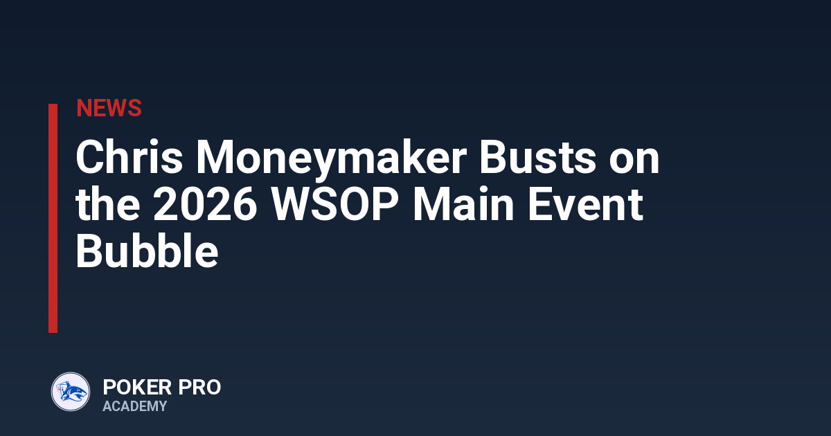 Chris Moneymaker Busts on the 2026 WSOP Main Event Bubble
