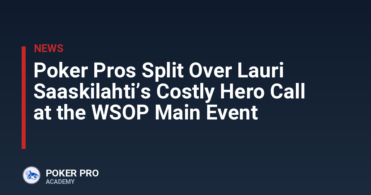 Poker Pros Split Over Lauri Saaskilahti’s Costly Hero Call at the WSOP Main Event